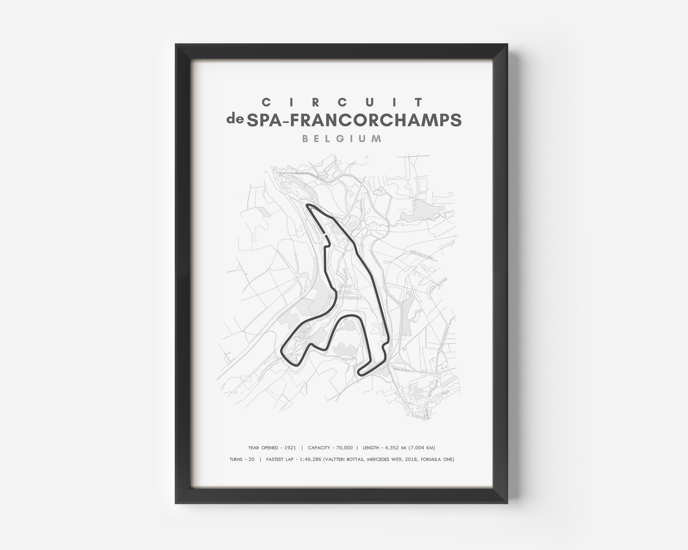 Spa F1 Track A5 Size