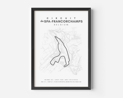 Spa F1 Track A5 Size